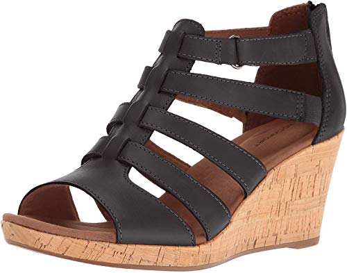 Rockport womens Briah Gladiator Wedge Sandal, New Taupe Nubuck, 7.5 US