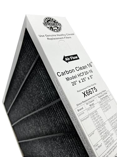 Lennox Healthy Climate Lennox X6675 20x25x5 Healthy Climate Carbon-Clean MERV 16 Filter Bundle with Same Day Supply Filter Change Reminder Magnet (1-Pack)