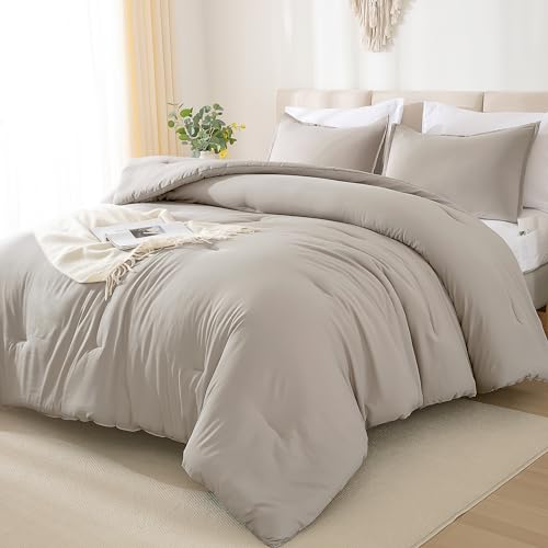Andency Pink Comforter King Size - 7 Pieces Bed in a Bag King Bedding Comforter Sets, Summer Plain Soft Lightweight Comforter with Fitted Sheets, Flat Sheets, Pillowcases & Shams