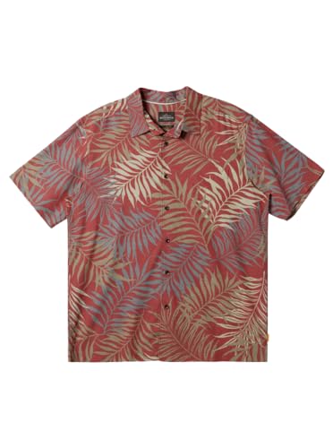 Quiksilver Men's Button Top, Blue Steel Wild Fern Woven 241