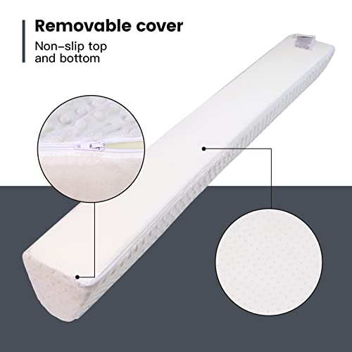 YENING Baby Bed Bumpers for Toddlers Foam Bed Guard Rail for Kids Bed Toddler Bed Bumper for Twin Full Queen King Size Bed Grey, 2-Pack