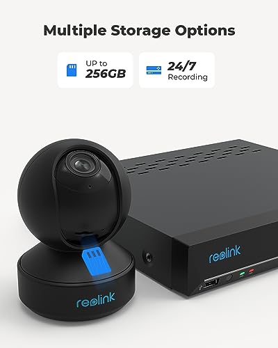 REOLINK 5GHz WiFi Indoor Camera, 5MP Plug-in Security Camera with 3X Optical Zoom, 360 Degree Baby/Dog Monitor with Auto Tracking, Person/Pet Detection, 2.4/5 GHz WiFi, Local Storage, E1 Zoom