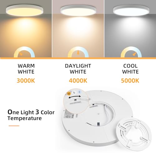 Hlite 2pack 9 Inch Flush Ceiling Light Fixture,18W 1800LM Super Slim LED Ceiling Light 3000K/4000K/5000K CCT Selectable,Flush Mount Ceiling Light for Kitchen,Bedroom,Bathroom and Closet Room (Black)