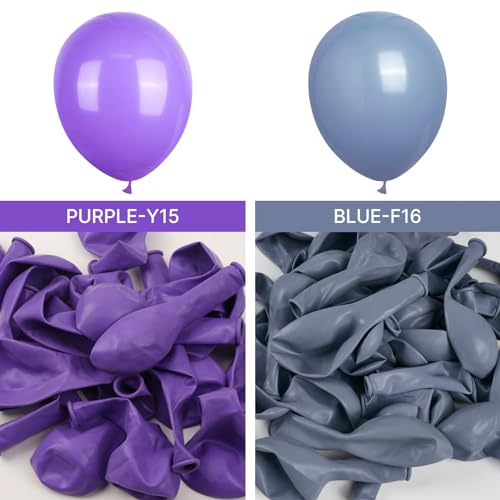 PartyWoo Royal Purple Balloons, 120 pcs Dark Purple Balloons Different Sizes Pack of 18 Inch 12 Inch 10 Inch 5 Inch Purple Balloons for Balloon Garland or Balloon Arch as Party Decorations, Purple-Y16