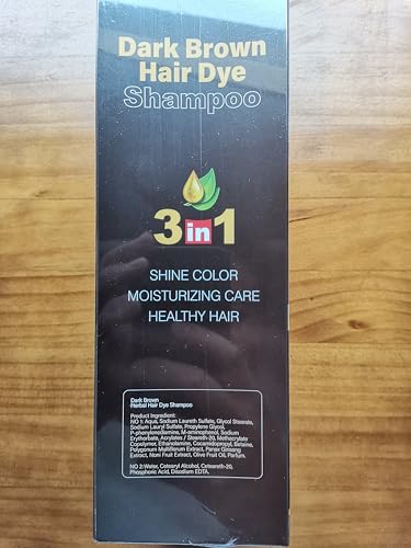JIESSIA 3 IN 1 Hair Color Shampoo Dye For Women & Men Natural Herbal Plant Semi Permanent Grey Hair Cover Treated, 16.9 Fl Oz, Black