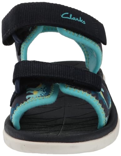 Clarks Surfing Tide Flat Sandal, Navy, 8 US Unisex Big Kid