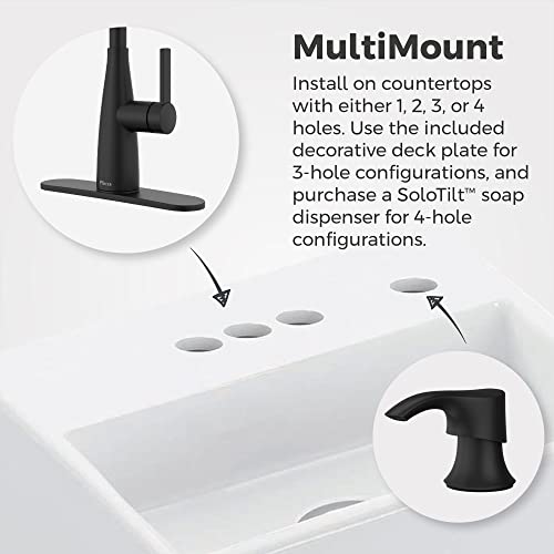 Pfister Kwan Commercial Culinary Kitchen Faucet with Pull Down Sprayer, High Arc, Matte Black Finish, F5297KWCB