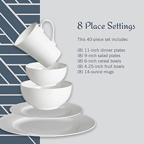 Mikasa Delray 40-Piece Bone China Dinnerware Set + Mikasa Bravo 65-Piece Stainless Steel Flatware Set