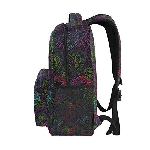 senya School Backpack Boho Sea Turtle Mandala Bookbag for Boys Girls Travel Bag One Size