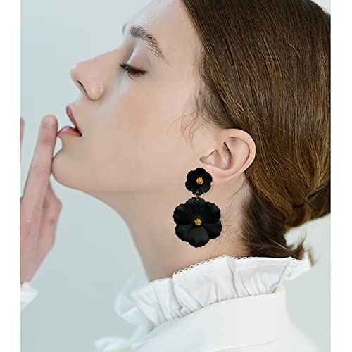 WUWEIJIAJIA Boho Flower Stud Earrings with White Pearl for Women Lover and Friends Flower Shaped Daisy Dangle Drop Earrings with Gold Flower Bud (4-Yellow)