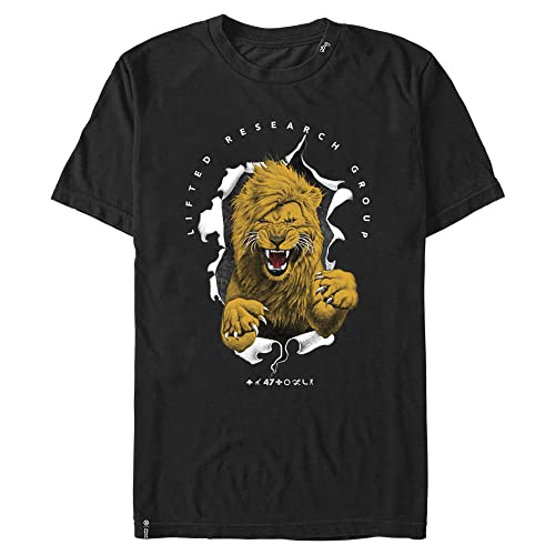 LRG Lifted Research Group Zion Lion Young Men's Short Sleeve Tee Shirt, Black, Small