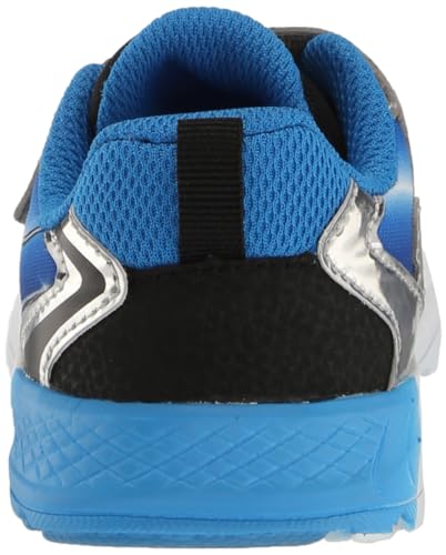 Saucony Flash Alternative Closure 3.0 Sneaker, Black/Blue/Chrome, 13 US Unisex Little Kid