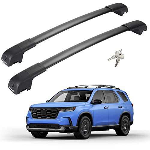 BougeRV Lockable Roof Rack Cross Bars Compatible with Honda Pilot 2023-2025 Sport TrailSport Touring Elite with Raised Rails, Aluminum Crossbar Replacement for Kayak Luggage Ski(Not for LX & EX-L)