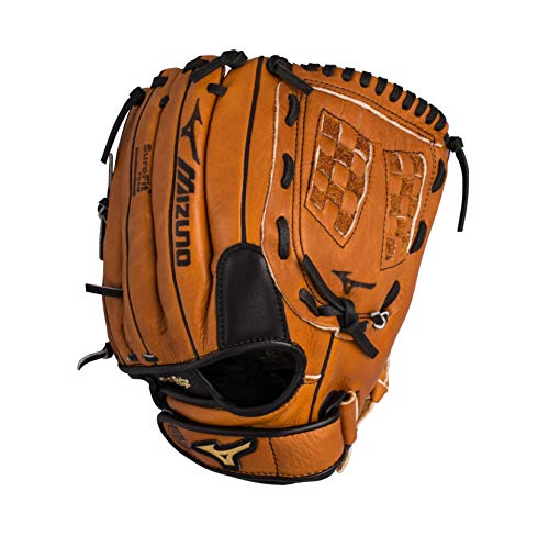 Mizuno Prospect Baseball Glove, Chestnut, Youth/Kids, 10", Worn on left hand