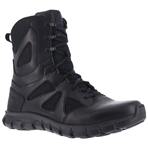 Reebok Womens Rb806 Sublite Cushion 8" Soft Toe Waterproof Boot With Side Zipper Black Military & Tactical, Black, 9 US