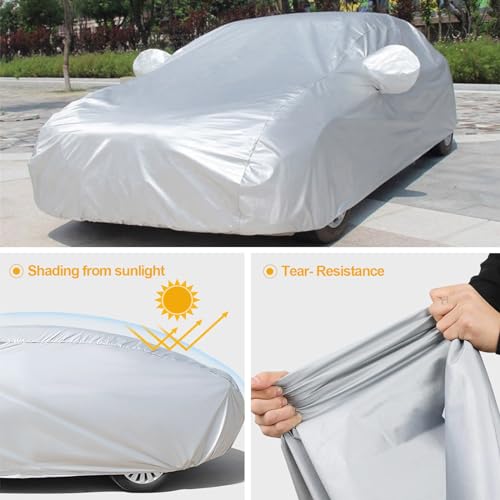 brotsun Car Cover, car Cover Waterproof All Weather, Car Covers for Automobiles, Outdoor Full Cover, dust Prevention, Ultraviolet-Proof, Frost and Snow Prevention, Universal (163 * 66 Inches)