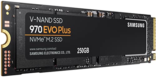 SAMSUNG 970 EVO Plus SSD 250GB NVMe M.2 Internal Solid State Drive with V-NAND Technology, Storage and Memory Expansion for Gaming, Graphics w/ Heat Control, Max Speed, MZ-V7S250B/AM