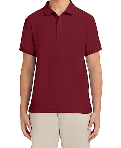 Nautica Young Mens Uniform Short Sleeve Stretch Pique Polo, black, 34/25