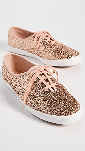 Keds Women's Champion Glitter Sneaker, Rose Gold, 11