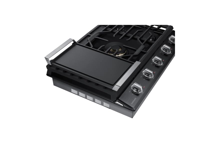 SAMSUNG 30" Built In Smart Gas Cooktop with 22k BTU Dual Power Burner, 5 Burners, Black Stainless Steel, NA30N7755TG/AA