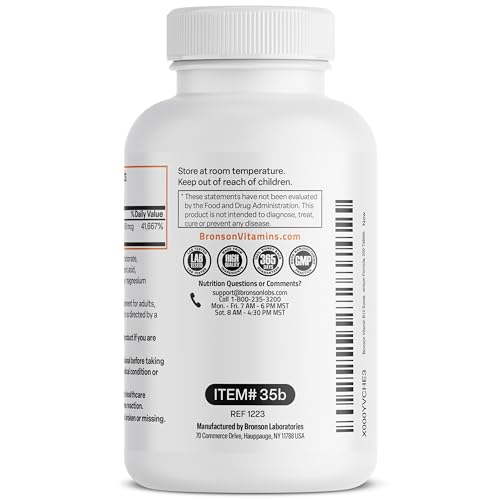 Bronson Vitamin B12 1000 mcg (B12 Vitamin As Cyanocobalamin) Sustained Release Premium Non GMO Tablets Supports Nervous System, Healthy Brain Function and Energy Production, 250 Count