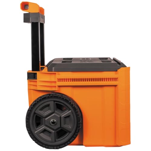 Klein Tools 54802MB MODbox Rolling Tool Box, Heavy Duty Portable Tool Organizer with Side Mounting, 10-Inch Rubber Wheels, Removable Handle, Deep Stackable Set