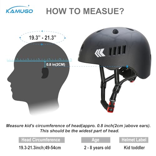 KAMUGO Toddler Helmet Kids Bike Helmet for Girls Boys Ages 2-8 Years,Toddler Bicycle Helmet Suitable for Skateboard Scooter Roller Skating Inline Roller Skating