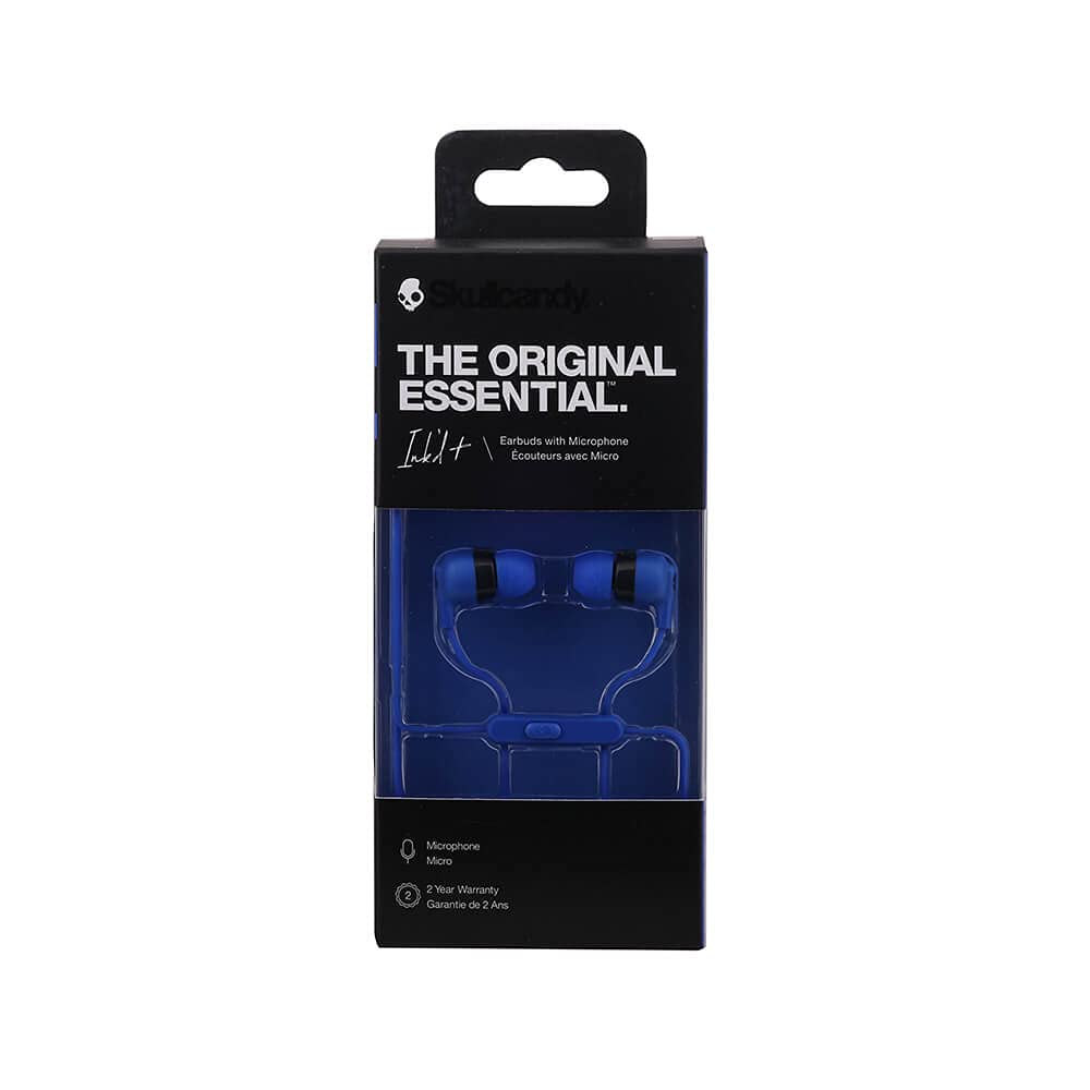 Skullcandy Ink'd+ In-Ear Wired Earbuds, Microphone, Works with Bluetooth Devices and Computers - Cobalt Blue