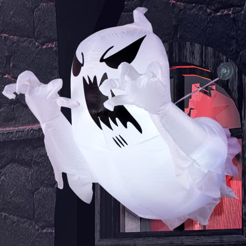 Joiedomi 4.5 ft Tall Halloween Inflatable Outdoor Decorations, Blow Up Halloween Yard Decorations Inflatable Ghost Halloween Decor, Blow Up Ghost with Candy Basket for Halloween Window Decoration