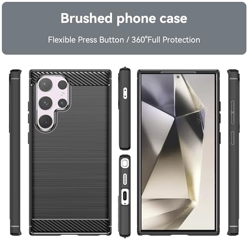 HAII Case for Samsung Galaxy S24 Ultra, Ultra Slim Anti-Scratch Shockproof Soft TPU Protective Cover Compatible with Samsung Galaxy S24 Ultra 5G (Black)