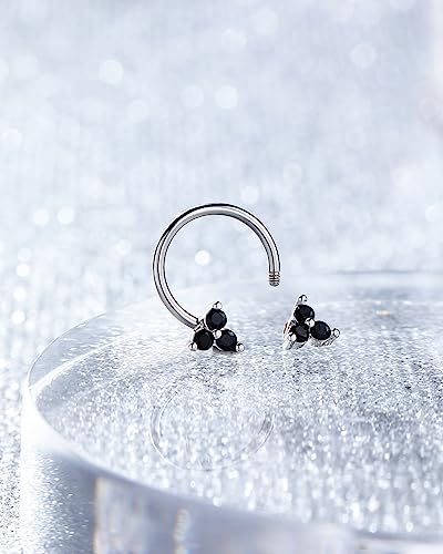 Jewseen 16g Septum Rings Flower Cartilage Hoop Earring 316L Stainless Steel Daith Piercing Jewelry Nose Rings Hoops Piercing Jewelry for Women