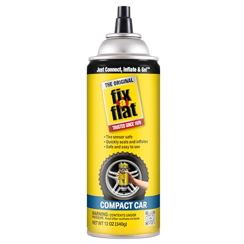 Fix-A-Flat S60410 Aerosol Emergency Flat Tire Repair and Inflator, for Compact Tires, Eco-Friendly Formula, Universal Fit for All Compact Cars, 12 oz. (Pack of 1)