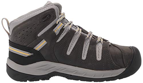 KEEN Utility womens Flint 2 Mid Steel Toe Waterproof Work Construction Boot, Magnet/Vapor, 8.5 US