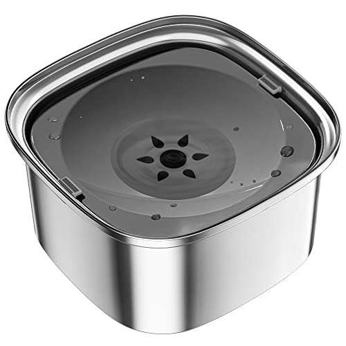 UPSKY 3L Dog Water Bowl 101oz Stainless Steel Dog Bowl No Spill Large Capacity Dog Food Water Bowl Slow Water Feeder, Spill Proof Pet Water Dispenser Vehicle Carried Travel Water Bowl