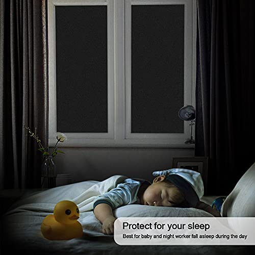 Finnez Window Privacy Film Frosted Glass Electrostatic Privacy Window Film Privacy Protection Window Stickers Anti-UV for Home Living Room Bedroom (35.4" x 78.7")