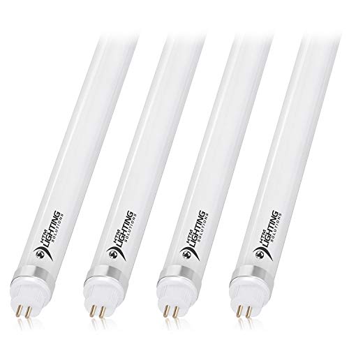 4ft 24W T5 High Output LED Tube Light, 45.75", F54T5 Equal, 4000K (Natural White), Frosted Lens, 3300 lm, G5 Mini Base, 100-277V, Ballast Bypass, Dual-End Powered, LED Shop Light, UL-Listed (4-Pack)