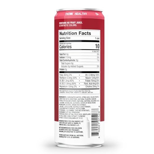 ZOA Zero Sugar Energy Drinks, Wild Orange - Sugar Free with Electrolytes, Healthy Vitamin C, Amino Acids, Essential B-Vitamins, and Caffeine from Green Tea - 12 Fl Oz (12-Pack)