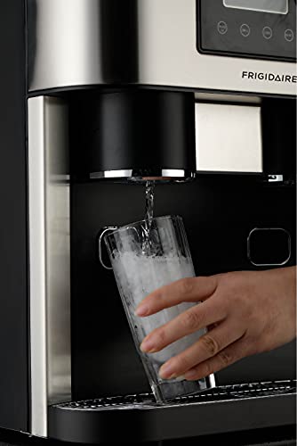 Frigidaire EFIC245-SS EFIC245 3-in-1 Countertop Crunchy Chewable Nugget Style Dual Ice Crusher and Cube Maker, Makes 33 Pounds in 24 Hours, 2 Sizes, with Water Dispenser and Line-in