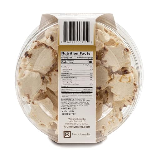 Krunchy Melts Original Meringue Cookies | Salted Caramel Flavor | Only 90 Calories Per Serving | Low Fat, Gluten Free, Dairy Free (4 Oz)