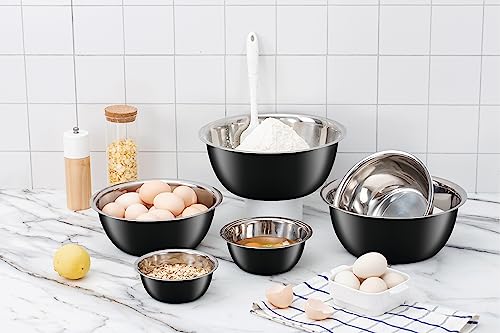 COOK WITH COLOR Stainless Steel Mixing Bowls - 6 Piece Stainless Steel Nesting Bowls Set includes 6 Prep Bowl and Mixing Bowls