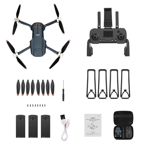 Super Enduring Brushless Motor Drone with 84 Mins Super Long Flight Time, Drone with 2K HD Camera for Beginners, CHUBORY A77 WiFi FPV Quadcopter, Follow Me, Auto Hover, Carrying Case, 3 Batteries