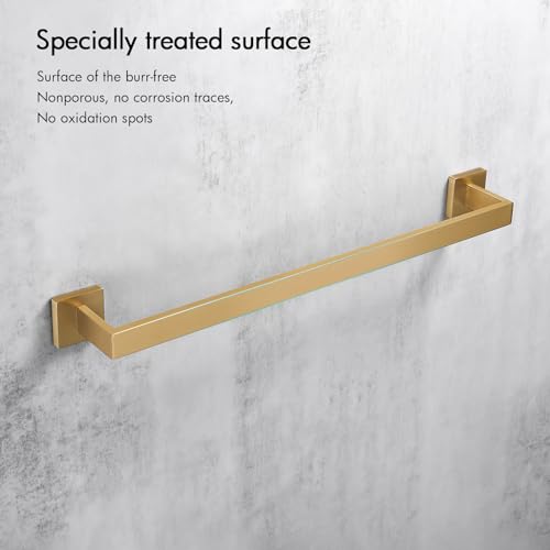 Bagnolux 22 Inch Gold Bathroom Accessories, Gold Towel Rack for Bathroom Wall Mounted Towel Bar, Heavy Duty Modern Brushed Gold Bathroom Towel Holder Wall Single Towel Rod, Brushed Old Gold