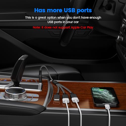 MOGOOD USB Splitter Cable, 1 Male to 3 Female USB2.0 Adapter, USB Extension Cable for Charging/Data Transfer/Laptop/Mac