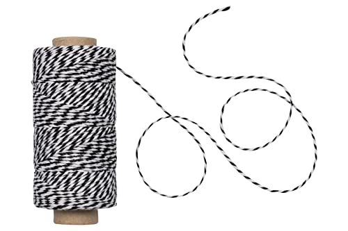 JAM PAPER Twine - Black & White Baker's Twine - 100 Yards - Sold Individually