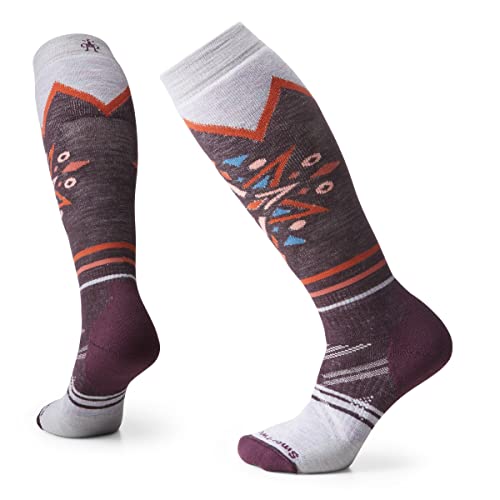 Smartwool Women's Ski Full Cushion Mountain Snowflake Pattern Otc Bordeaux M