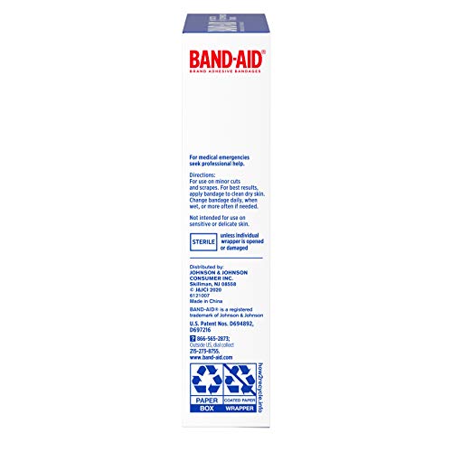 Band-Aid Brand Tough Strips Adhesive Bandages for Wound Care, Durable Protection for Minor Cuts and Scrapes, Extra Large Size, 10 ct