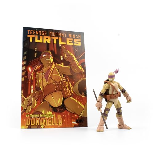 Teenage Mutant Ninja Turtles BST AXN v2 IDW Inspired Donatello 5-inch Action Figure & Limited Edition IDW Donatello Comic Book