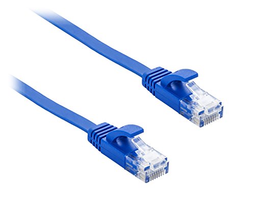 Cat 6 Ethernet Cable 50 ft - with a Flat, Space-Saving Design High-Speed Internet Network LAN Patch Cable, RJ45 Connectors - 50ft Black - Perfect for Gaming, Streaming, and More