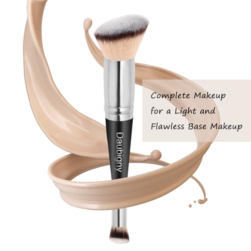 Makeup Brushes Daubigny Makeup BrushDual-ended Angled Foundation Brush Concealer Brush Perfect for Any Look Premium Luxe Hair Rounded Taperd Flawless Brush Ideal for Liquid, Cream, Powder,Blending,