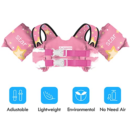 Chriffer Kids Swim Vest Life Jacket for 22-66 Pounds Boys and Girls, Toddler Floaties with Shoulder Harness Arm Wings for 2,3,4,5,6,7 Years Old Baby